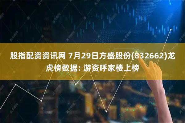 股指配资资讯网 7月29日方盛股份(832662)龙虎榜数据: 游资呼家楼上榜