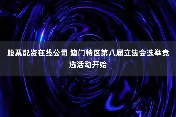 股票配资在线公司 澳门特区第八届立法会选举竞选活动开始